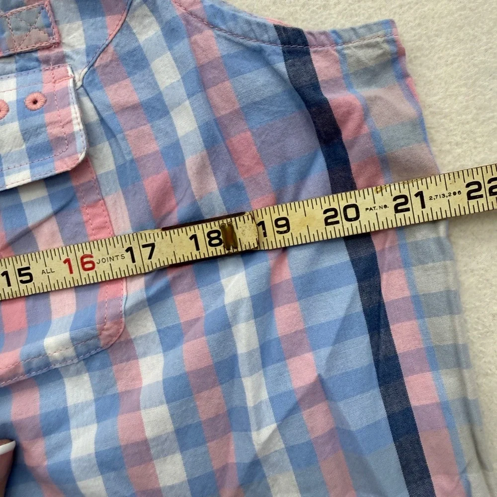 Columbia PFG Super Bonehead Sleeveless Dress XL Blue Pink Plaid - Picture 8 of 9